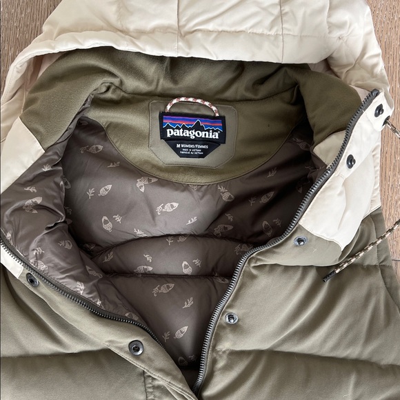 Like new Patagonia down Bivy Vest Medium Olive Cream - Picture 3 of 5